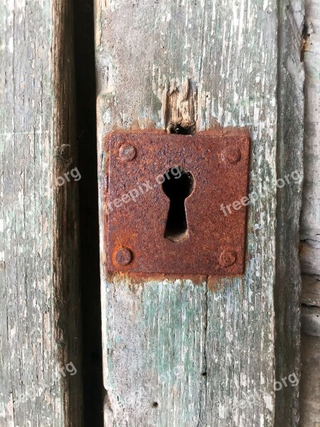 Lock Rusty Wooden Door Old