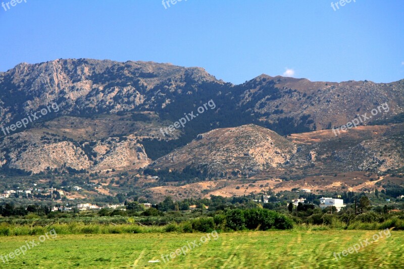 Mountains Greece The Island Of Kos Hill View