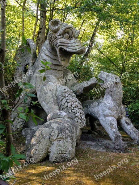 Bomarzo Garden Lazio Nature Stones