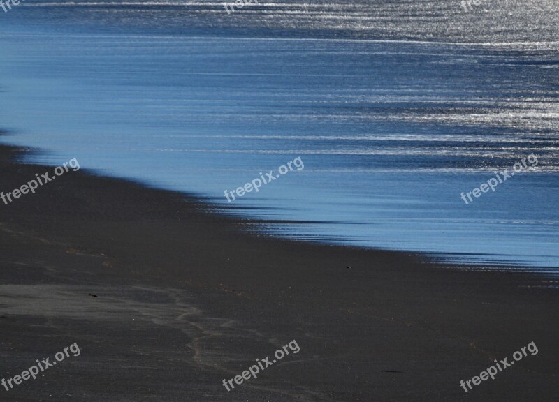 Black Beach Black Sand Iceland Holiday Sea