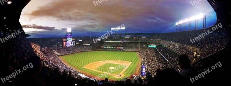 Baseball Game Stadium Crowd Night