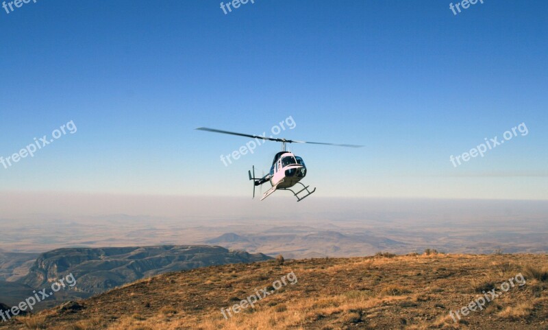 South Africa Mountains Drakensberg Helicopter Sky