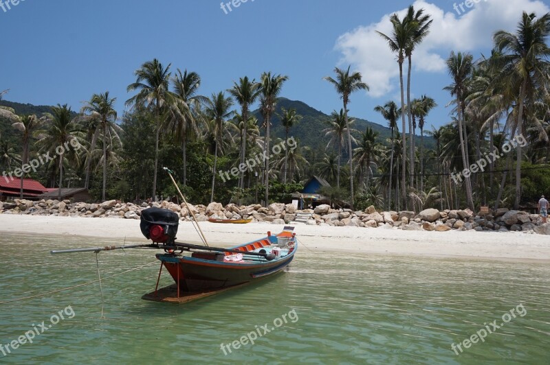 Thailand Beach Boat Sea Summer