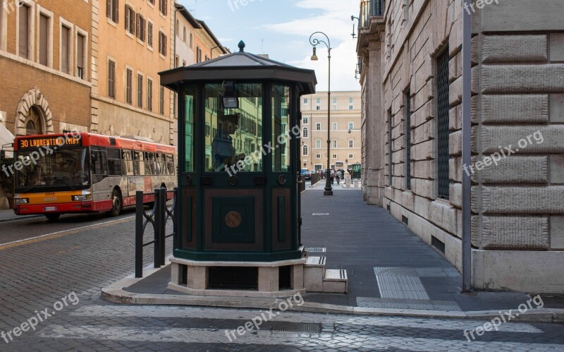 Italy Rome Police Booth Policeman