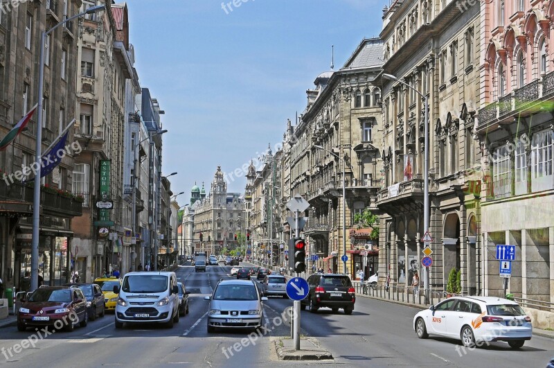 Budapest Ringroad Typical Old Buildings Balconies