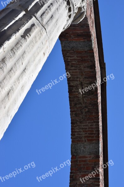 Columns Romanesque Arc Time Milan