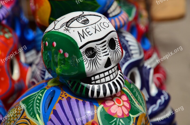 Mexico Skull Flag Puebla Free Photos