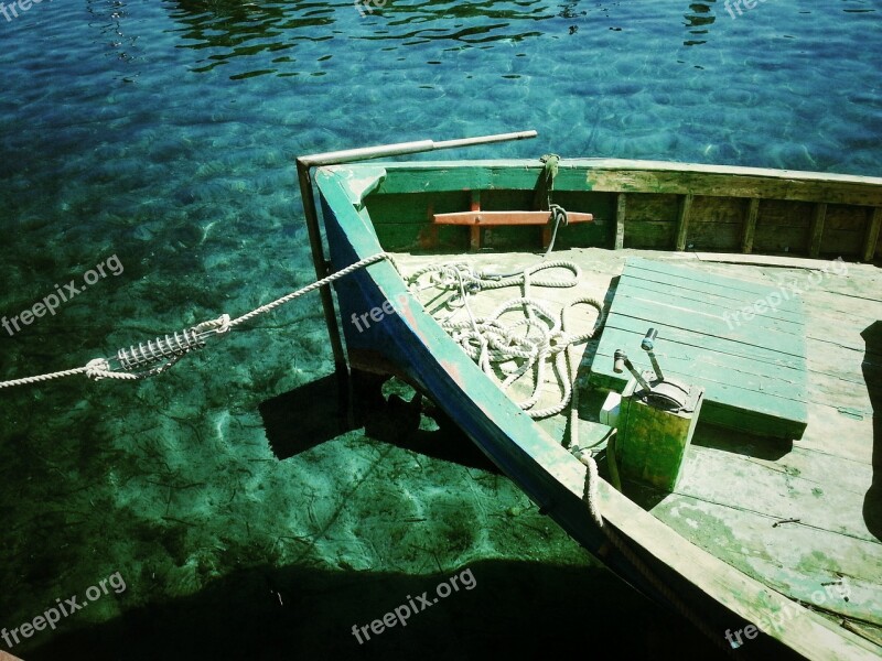 Boat Sea-green Pine Harbour Transparent Relaxation