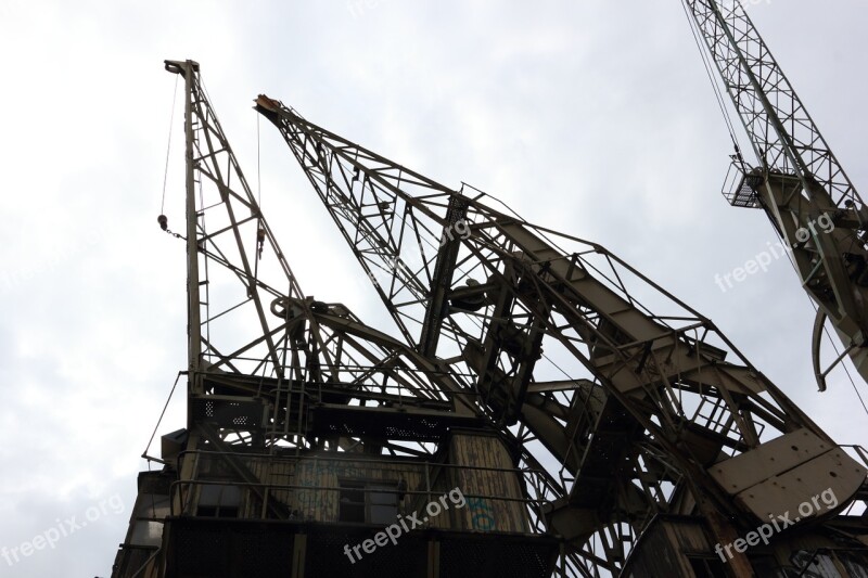 Belgium Antwerp Harbor Cranes Schelde