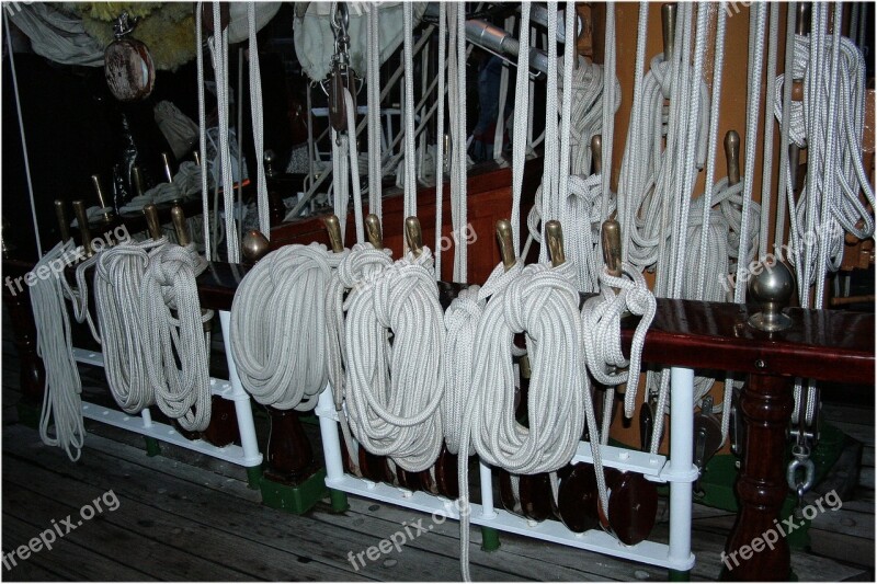 Ropes Sailboat Statsraad Lehmkuhl Night Brest