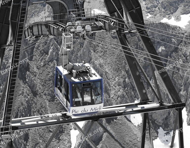 South Peak Pyrenees Cable Car Cables Snow