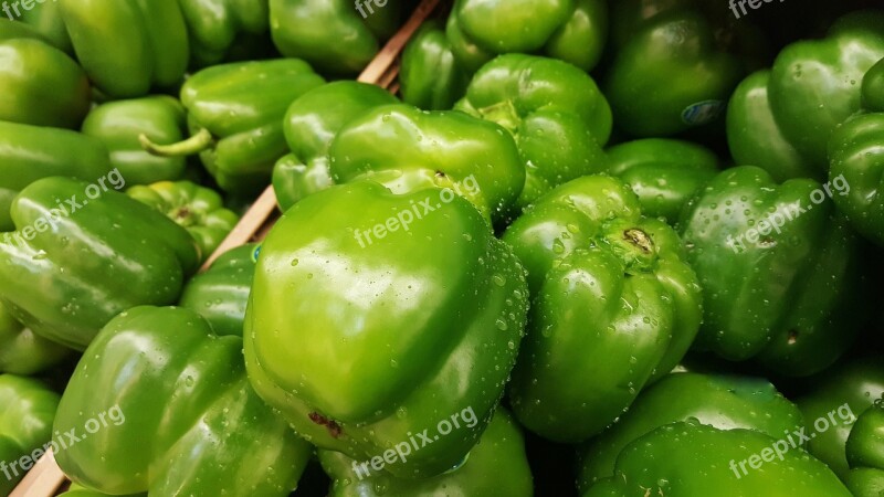 Bell Peppers Green Bell Peppers Capsicum Vegetables Greens