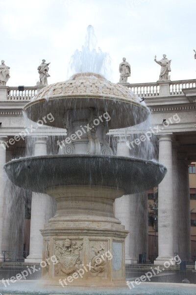 St Peter's Square Fountain Water Free Photos