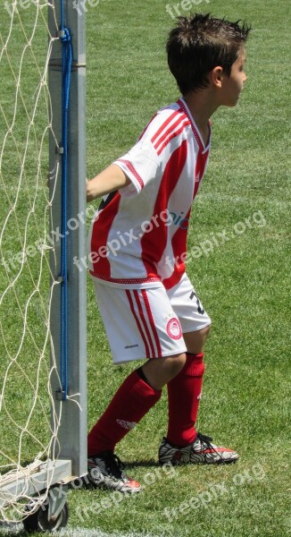 Kid Boy Playing Football Action