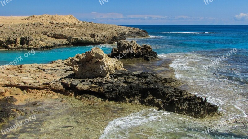 Cyprus Cavo Greko Rocky Coast Clear Crystal