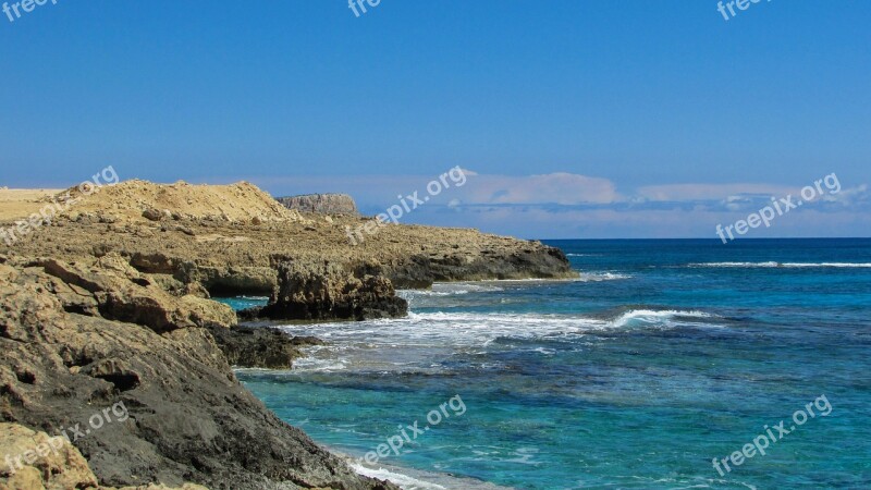 Cyprus Cavo Greko Rocky Coast Clear Crystal