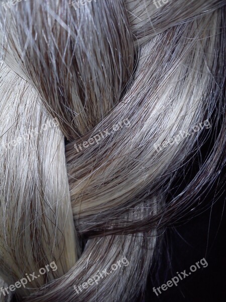 Plait Hair Grey Material Natural