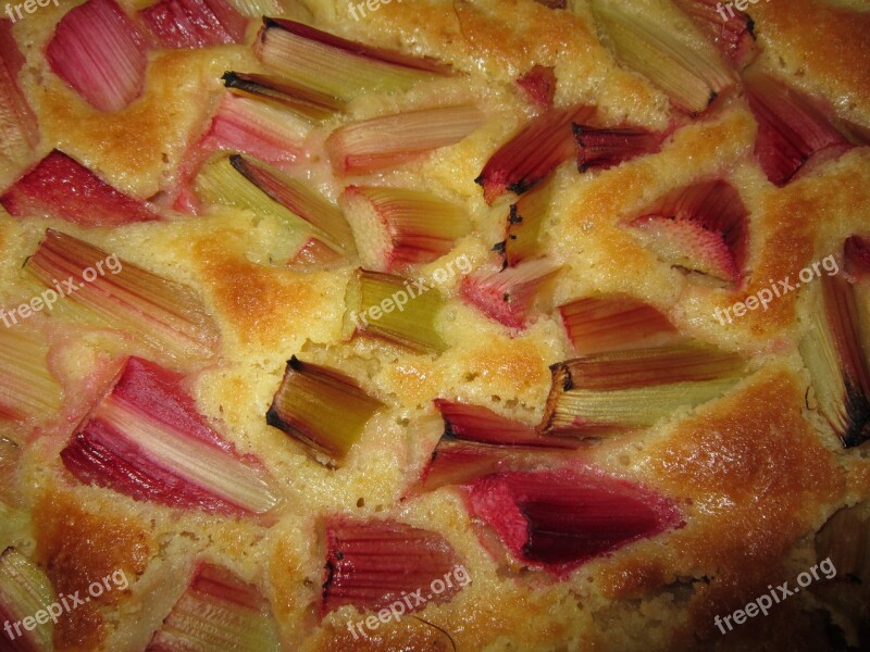 Rhubarb Cake Pastries Sweet Sour Sweet Sour