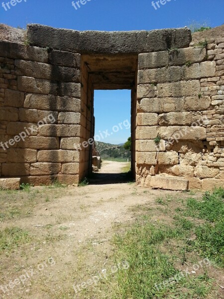 Mycenae Lions Grave Wall Beehive Grave Tholos