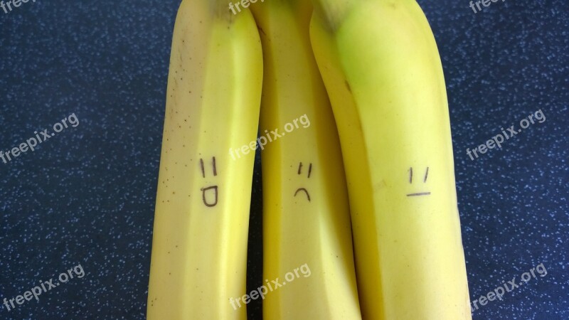 Bananas Fruit Happy Yellow Eating