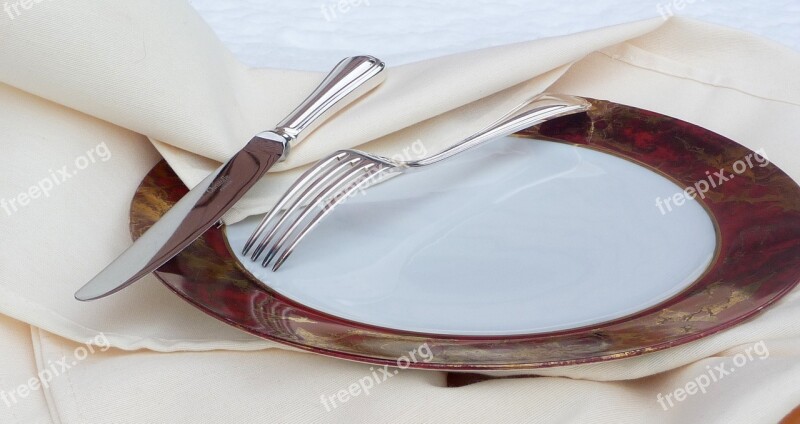 Covered Knife Fork Tablecloth Plate