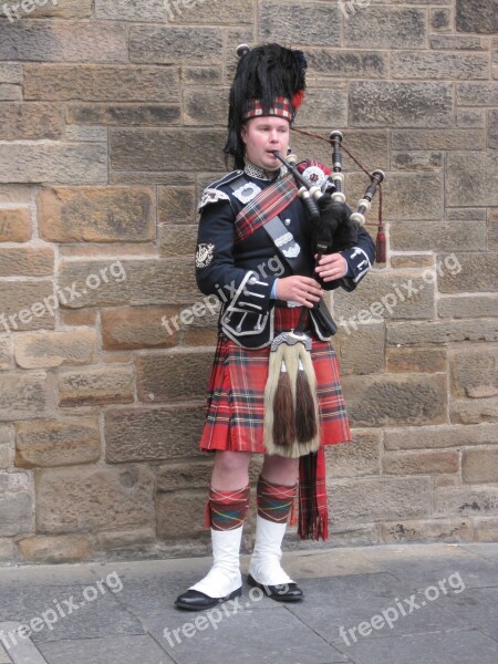 Jock Bagpipes Edinburgh Free Photos