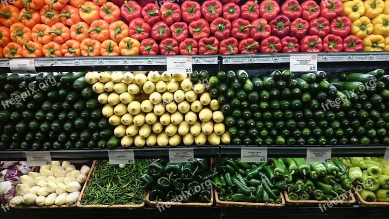 Vegetables Shelf Food Supermarket Free Photos