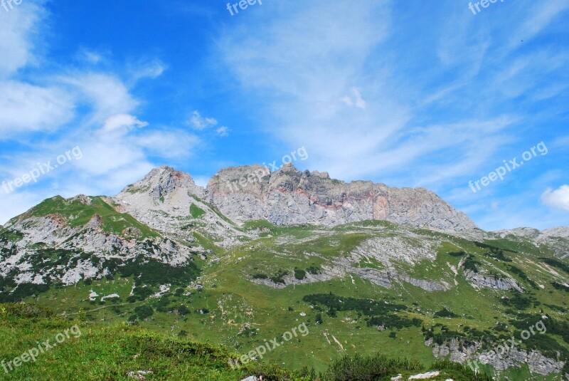 Red Wall Lech Am Arlberg Mountains Sky Nature