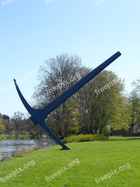 Pickaxe Sculpture Documenta Kassel Fulda Shore