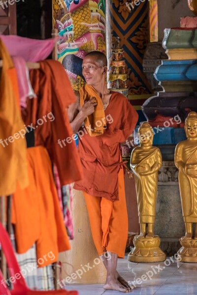 Monk Buddhist Buddhism Asia Meditation