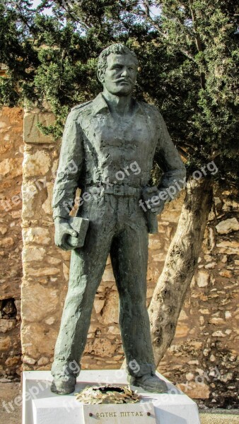 Cyprus Liopetri Achyronas Statue Hero