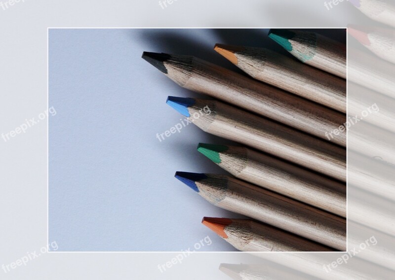 Depicting Pencil Brown Colorful Colored Pencils