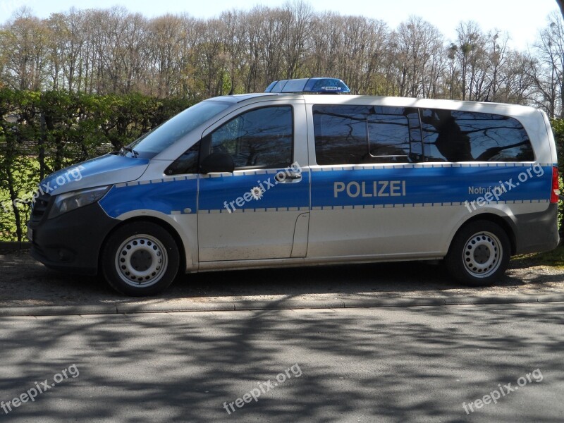 Police Car Police Blue White Park