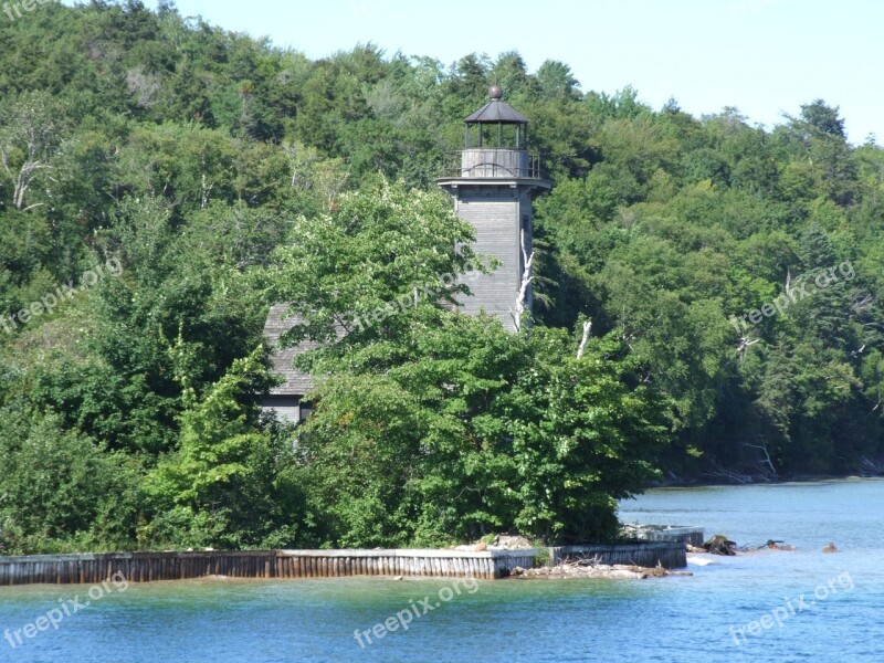 Lighthouse Grand Island Michigan Free Photos