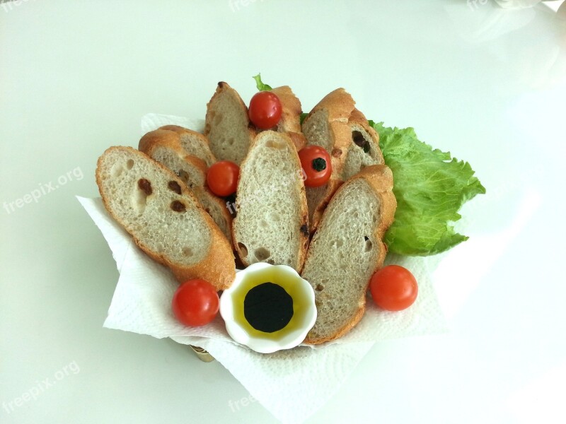 Baguette Olive Oil Source Balsamic Sauce Balsamic Vinegar