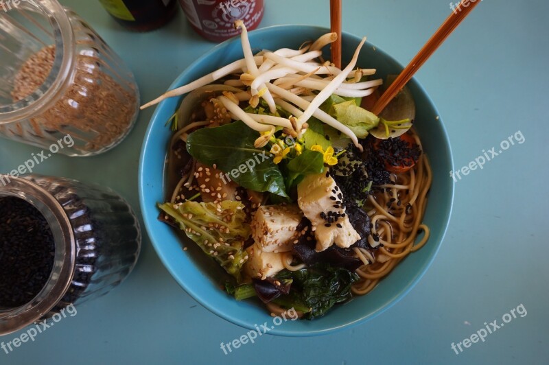 Tofu Noodle Soup Vegan Vegetable