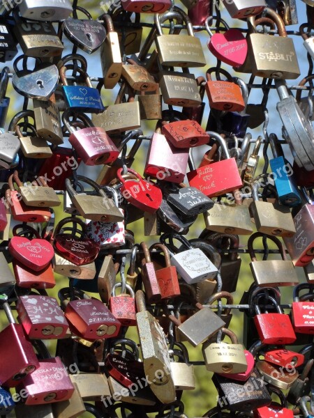 Love Locks Bridge Railing Love Symbol Shine