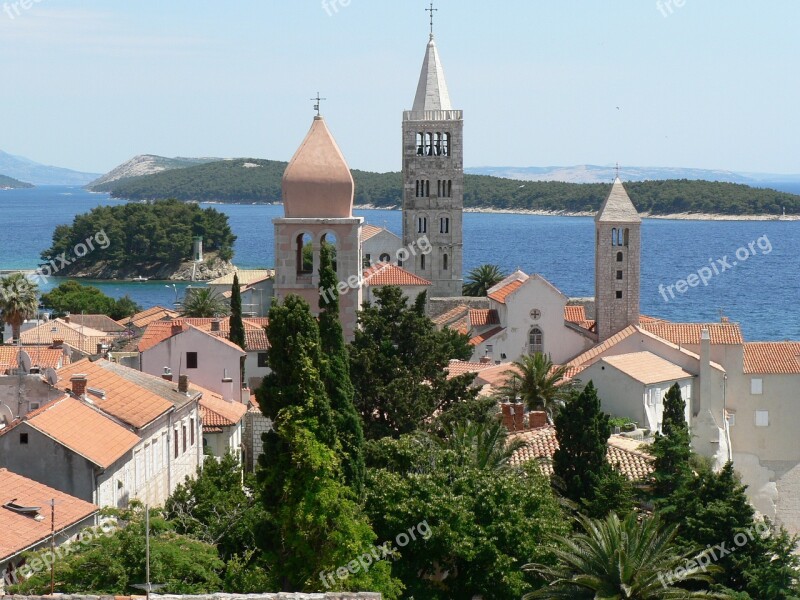 City ​​rab Island Of Rab Croatia Adriatic Sea Water