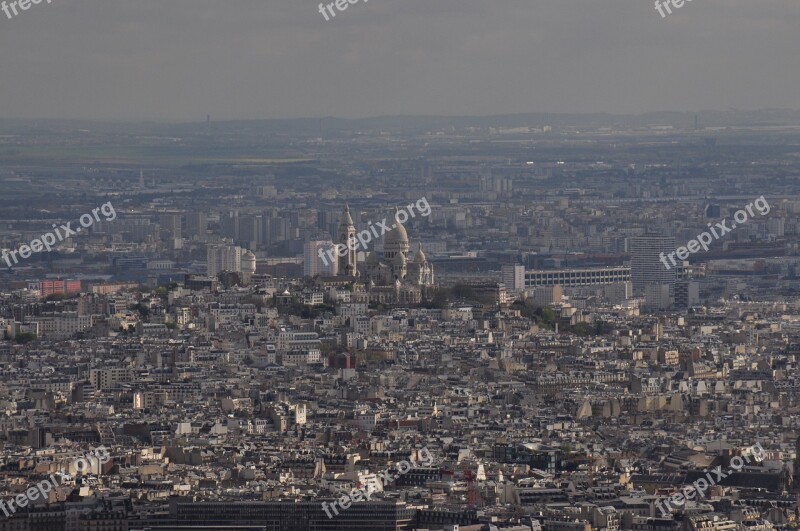 Paris Eiffel Tower Landscape Sacred Heart Free Photos