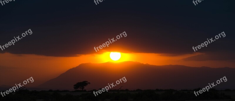 Africa Sunset Safari Orange Yellow