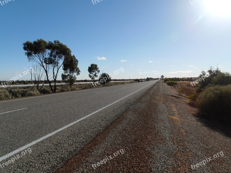 Highway Road Landscape Outback Barren