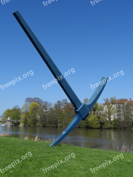 Pickaxe Sculpture Documenta Kassel Fulda Shore