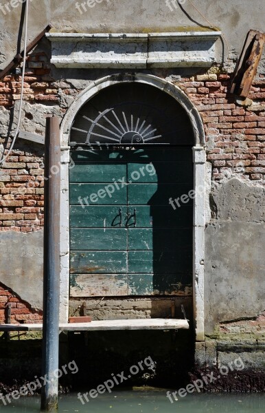 Old Door Venice Canal Wood Arch