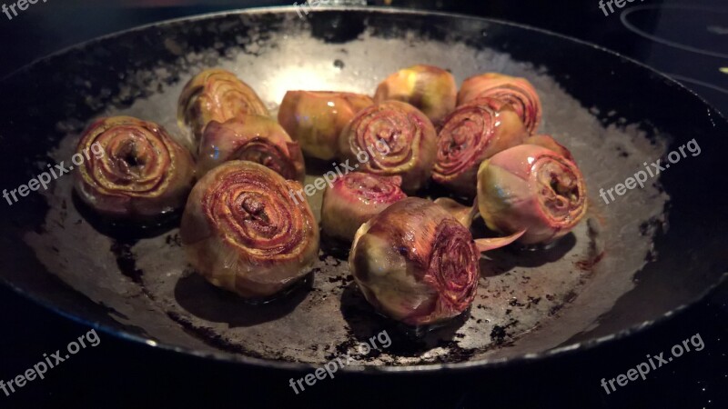 Artichokes Baby Artichokes Pan Kitchen Free Photos