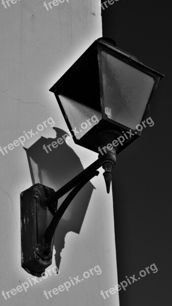 Light Bulb Lamppost Lamp Light Black And White