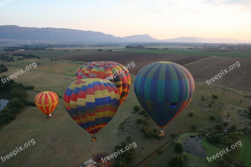 Mountains Hotair Ballooning Scenery Scenic