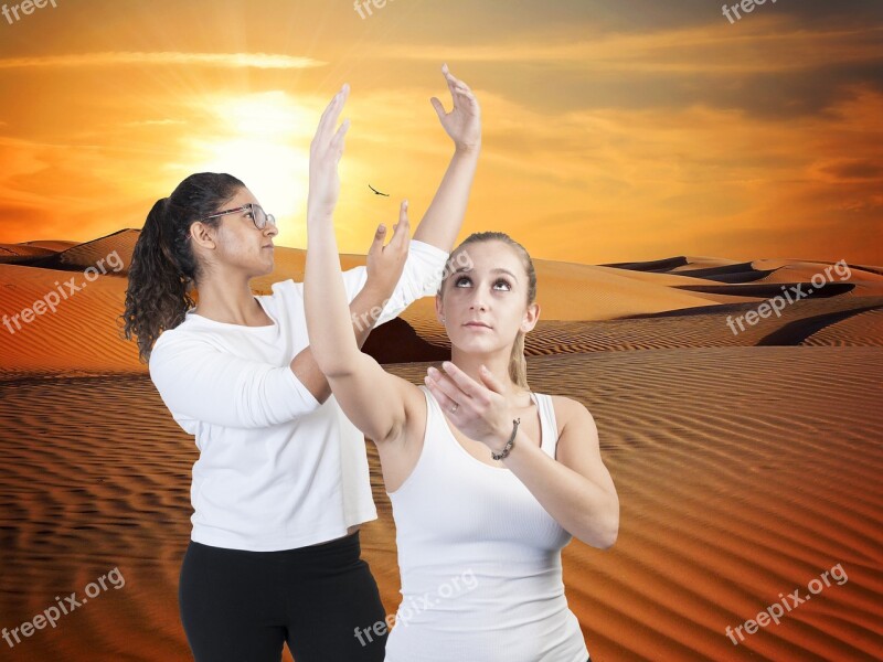 Two Girls Admire Beautiful Bird