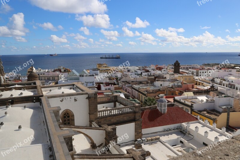 Las Palmas Gran Canaria Roofs Sea City