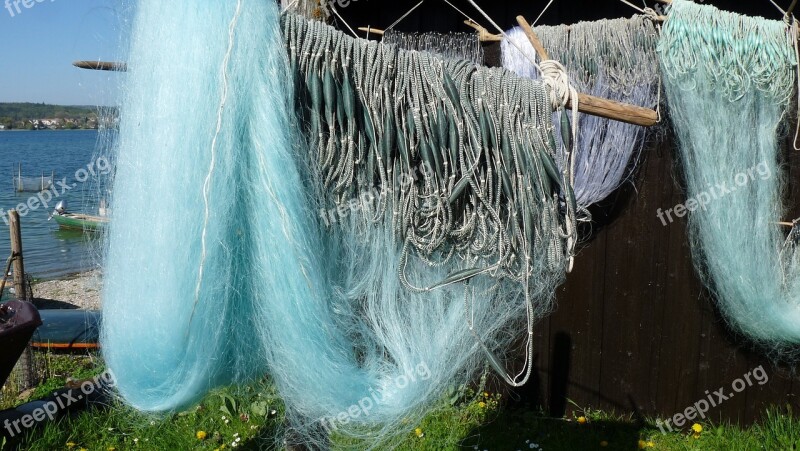 Fishing Nets Reichenau Lake Constance Island Reichenau Island