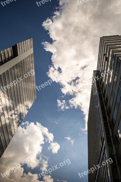 Cloud Buildings Minimalist Minimum Blue Sky